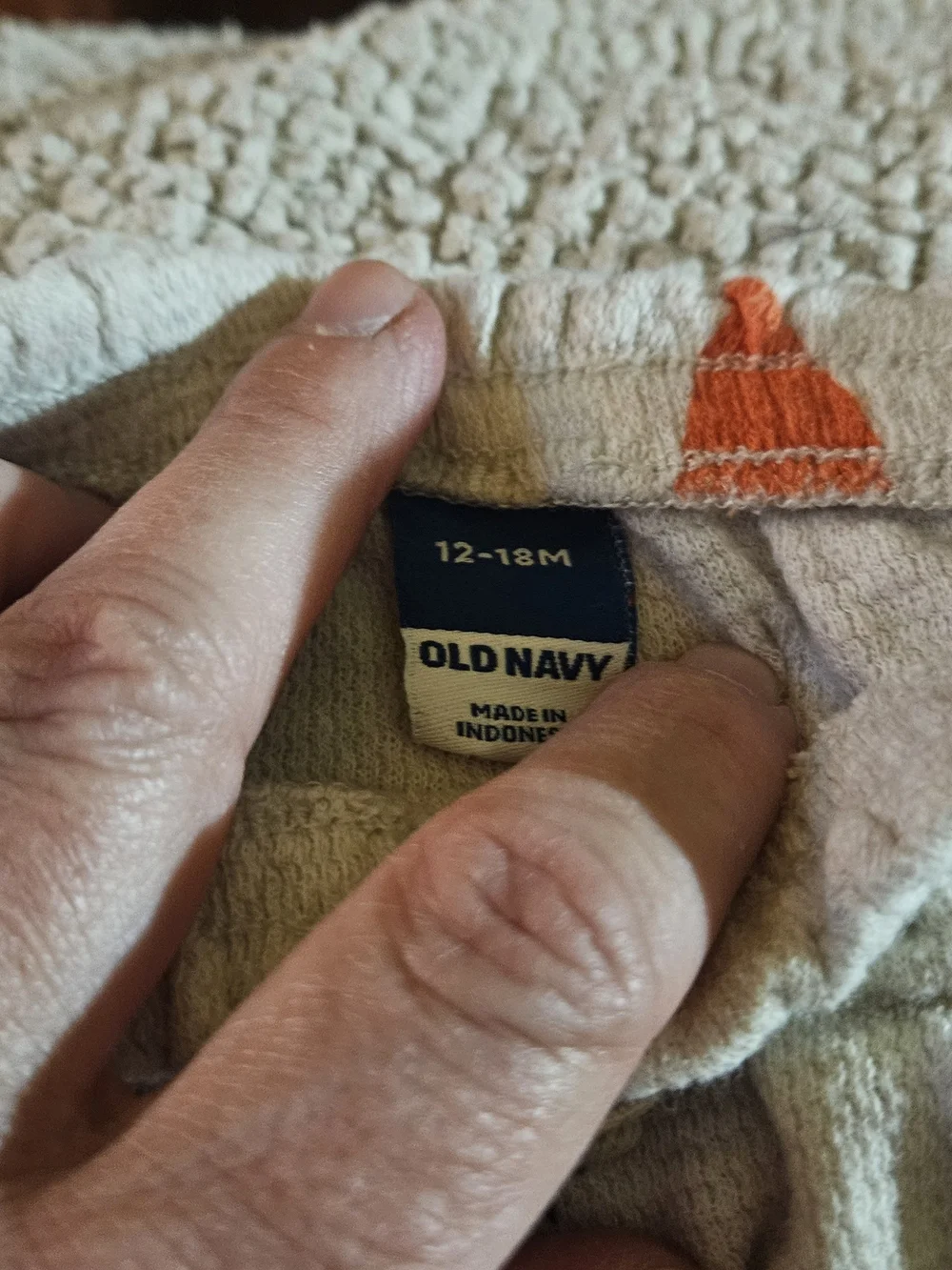 Old Navy Cream Baby with Orange Detail